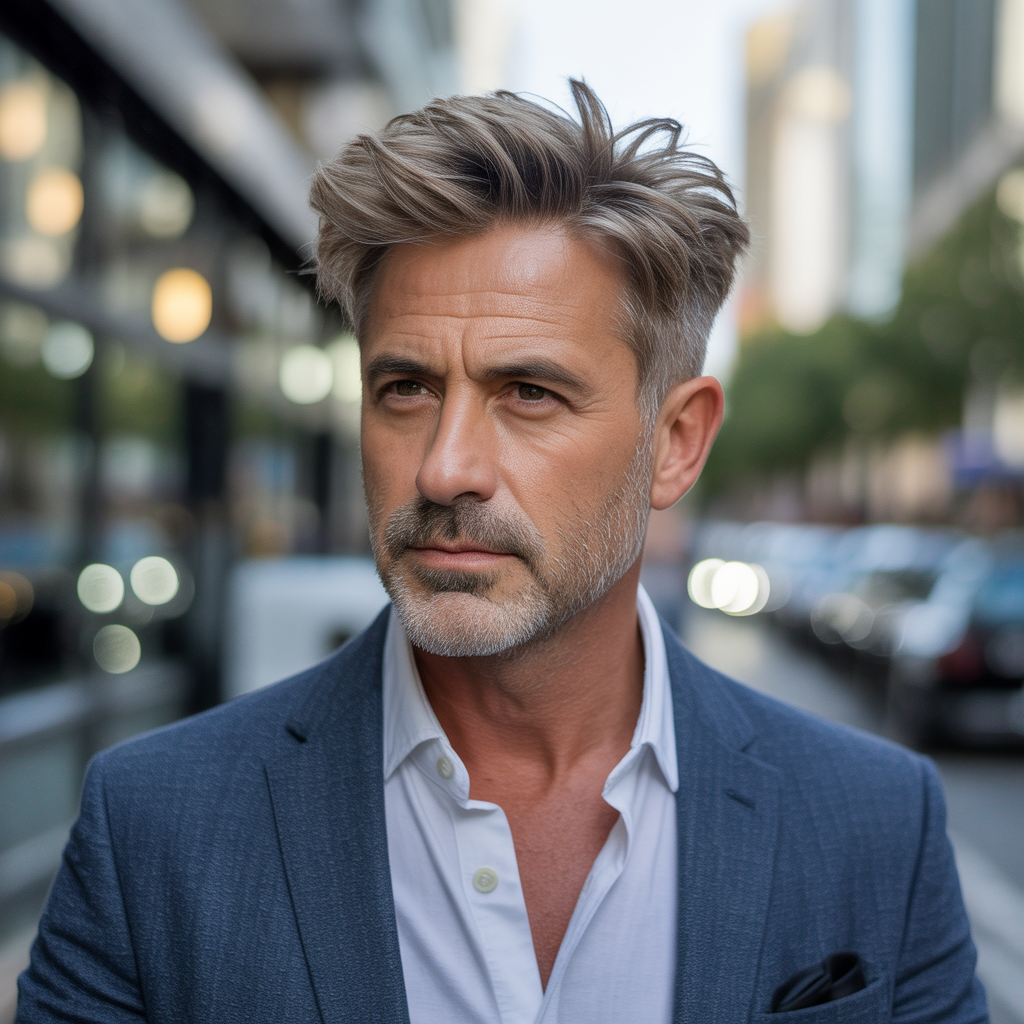 layered haircuts for older men over 40