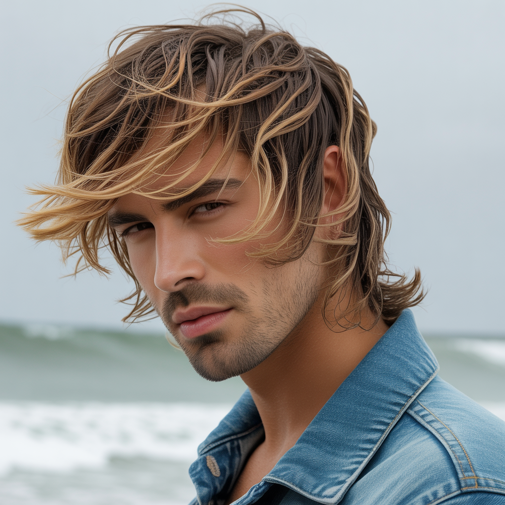 layered surfer hair
