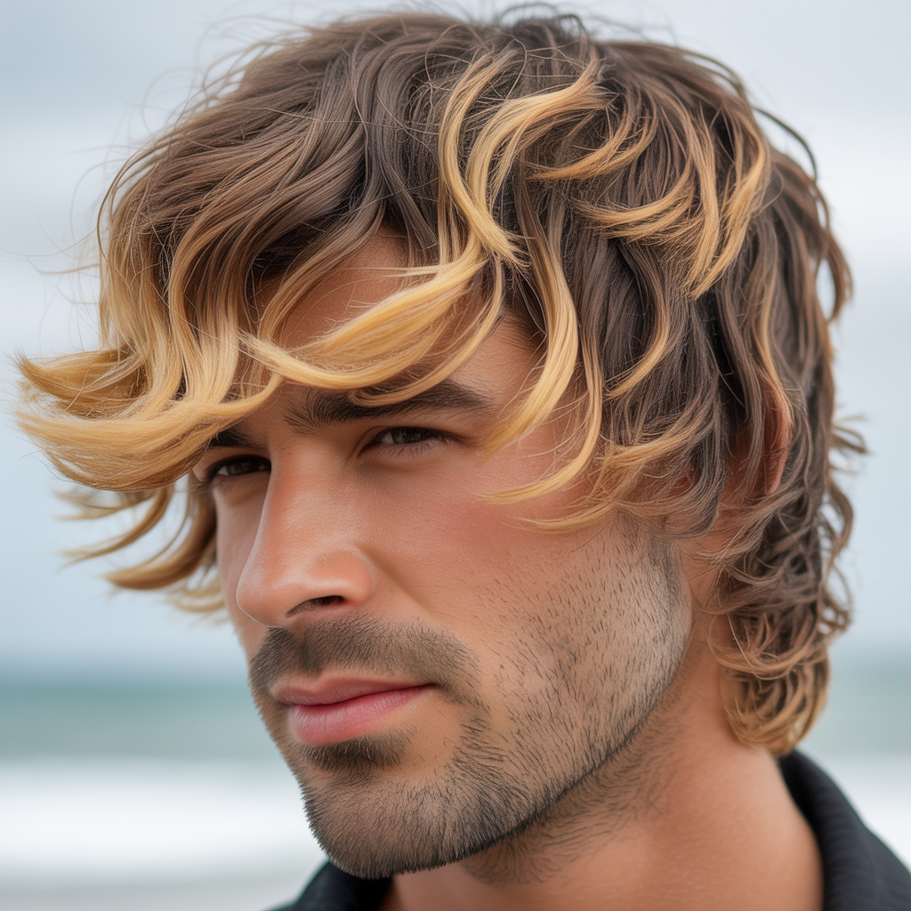 layered surfer hair
