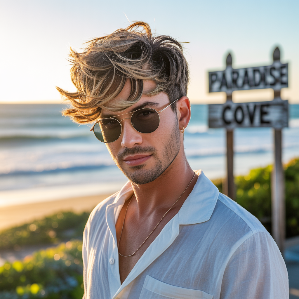 layered surfer hair