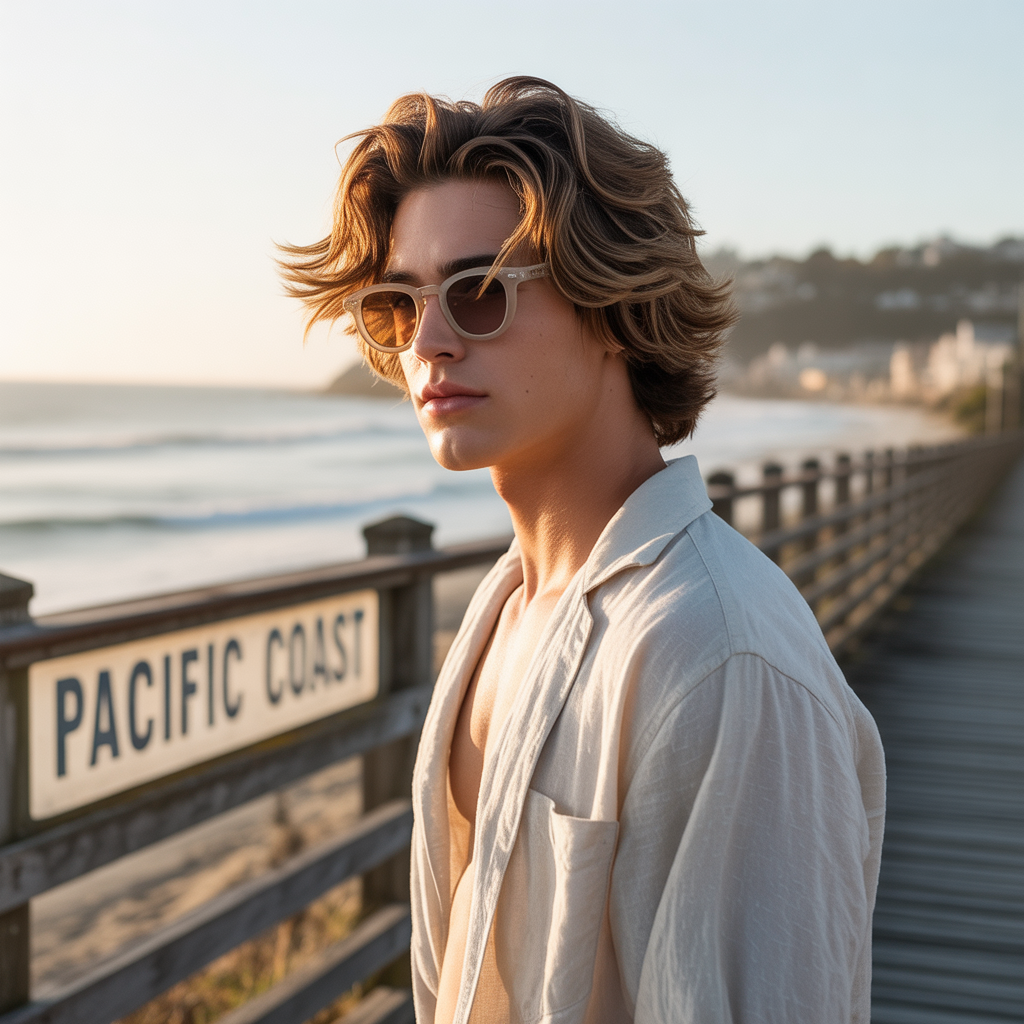layered surfer hair