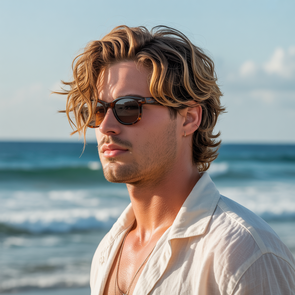 layered surfer hair