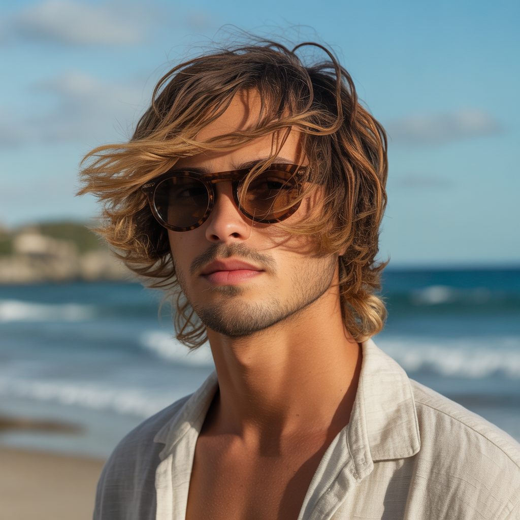 layered surfer hair