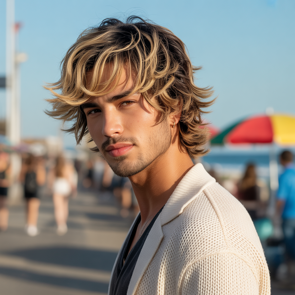 layered surfer hair