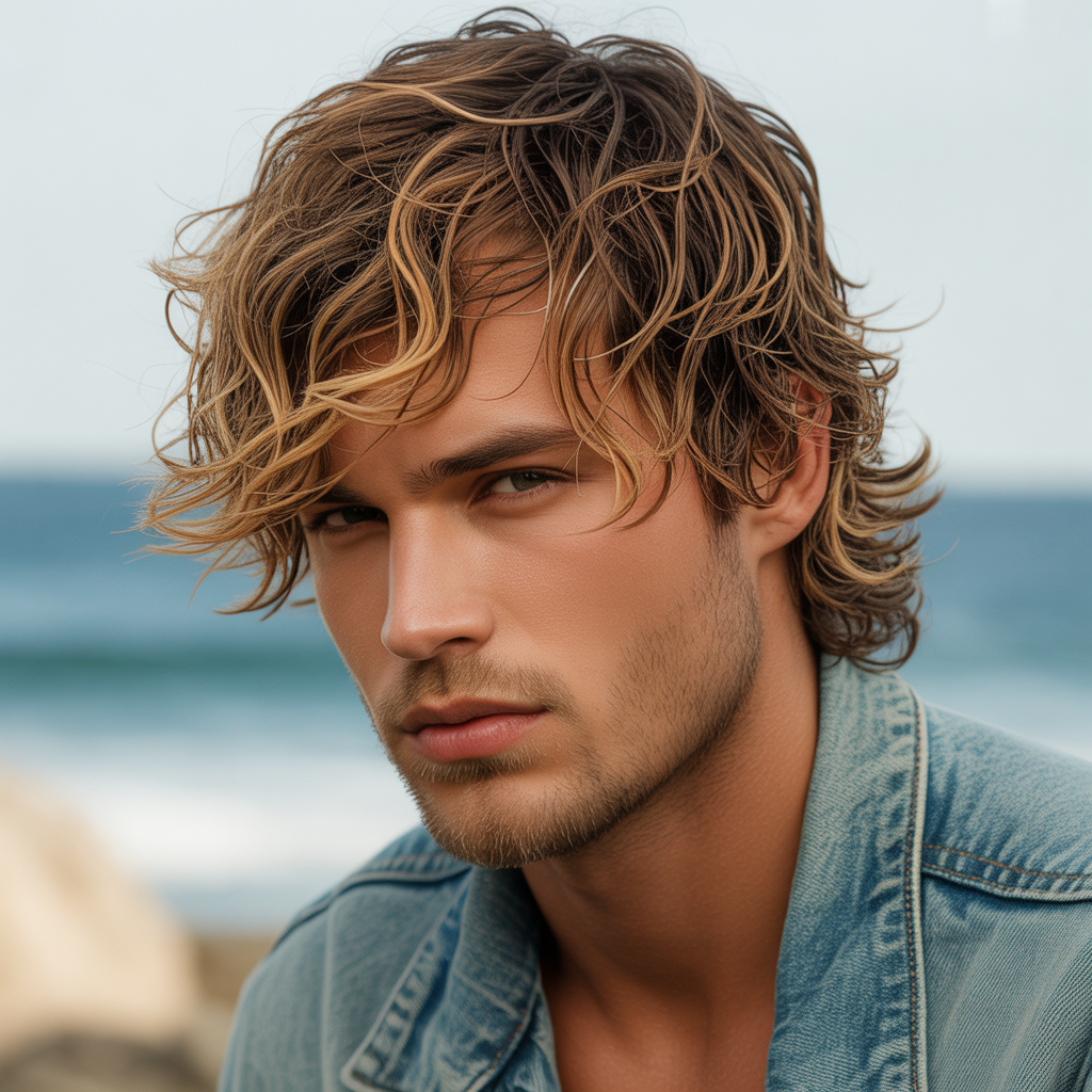 layered surfer hair