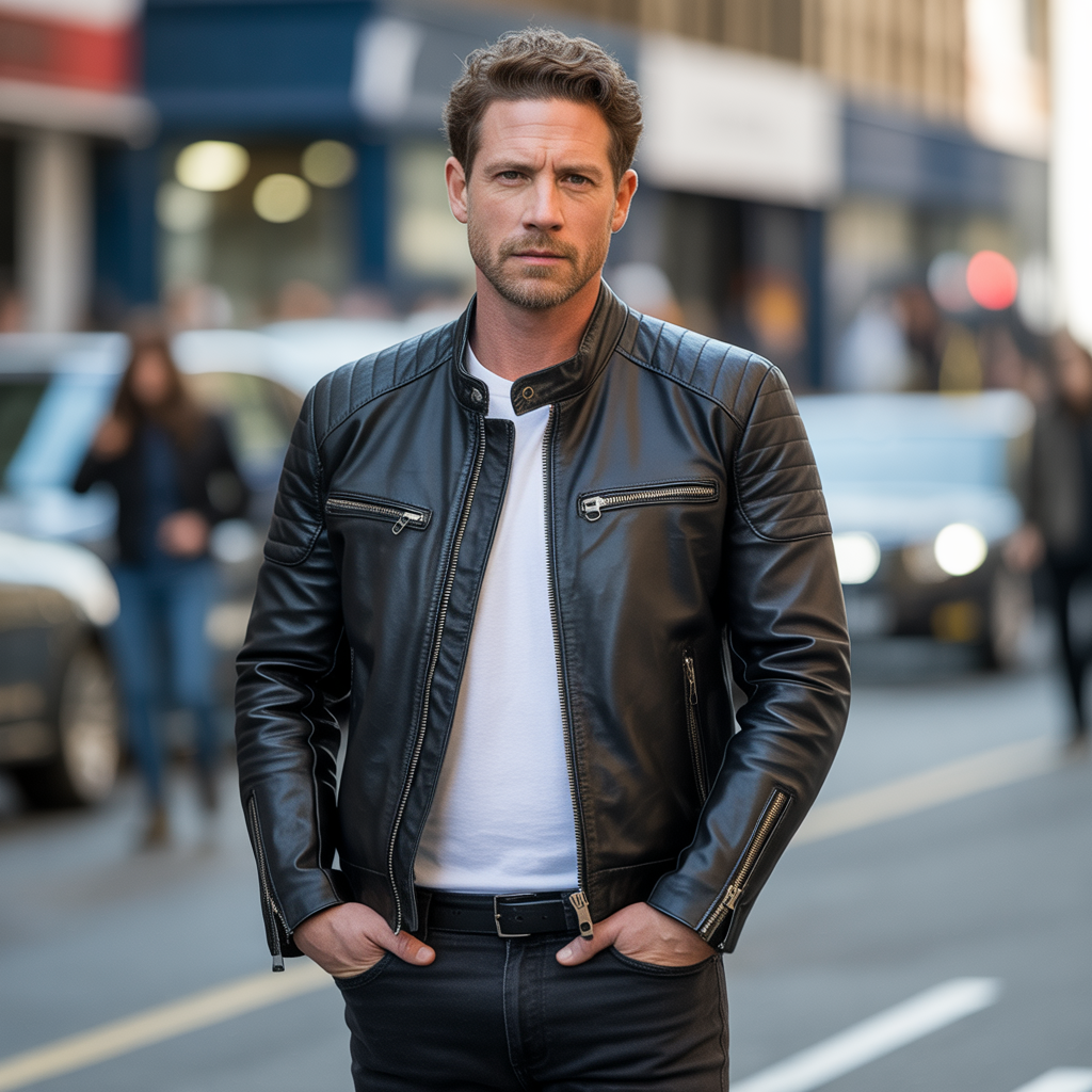 leather jacket men