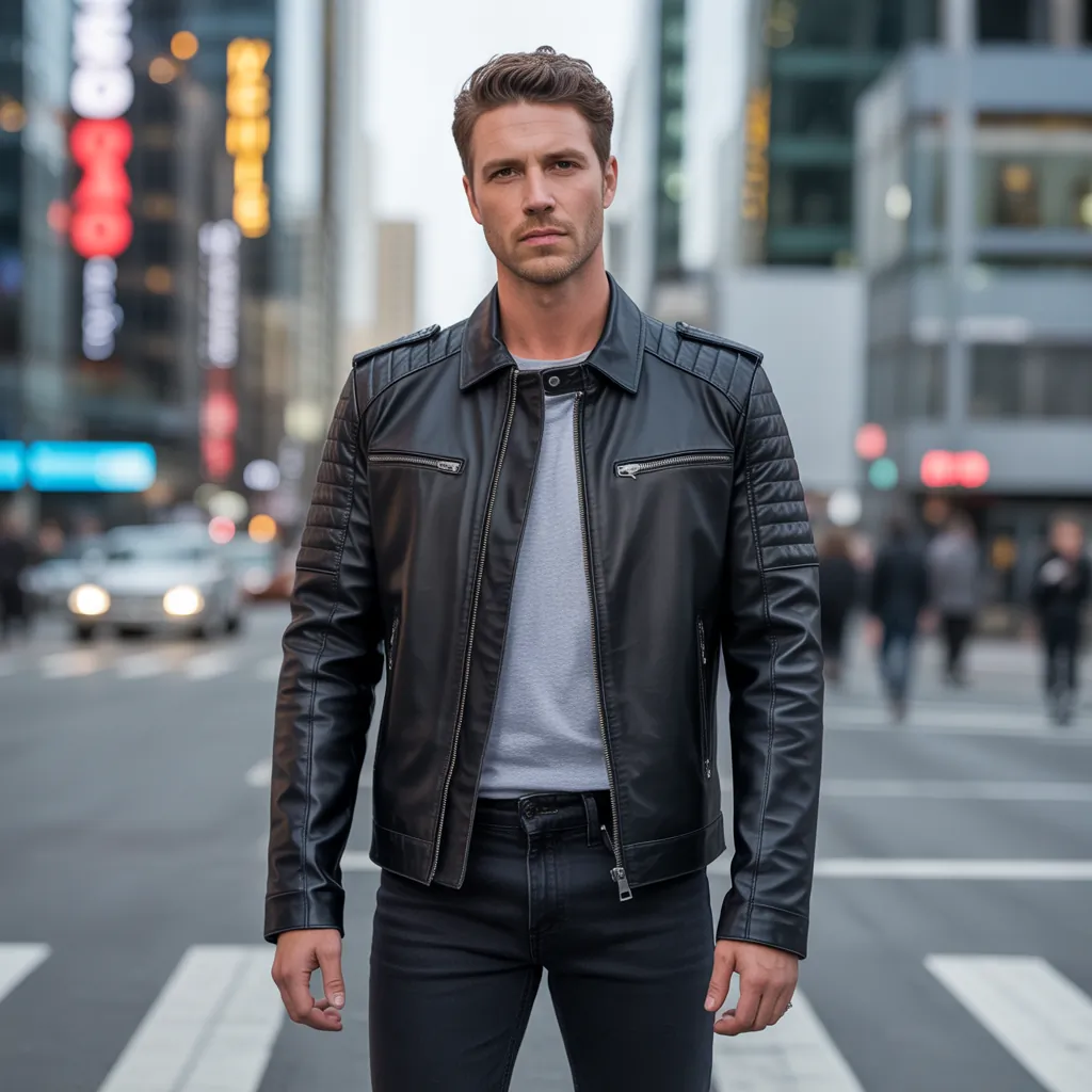 leather jacket men