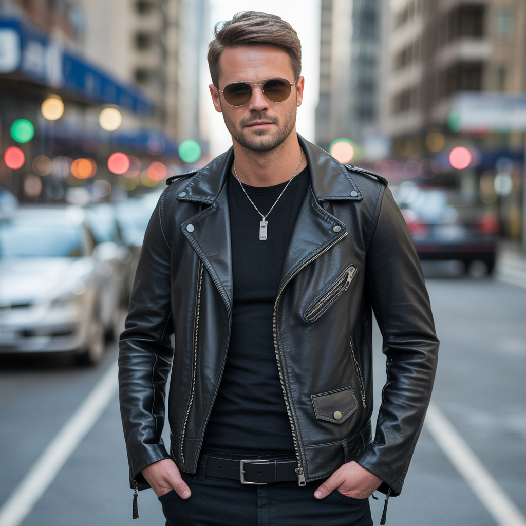 leather jacket men