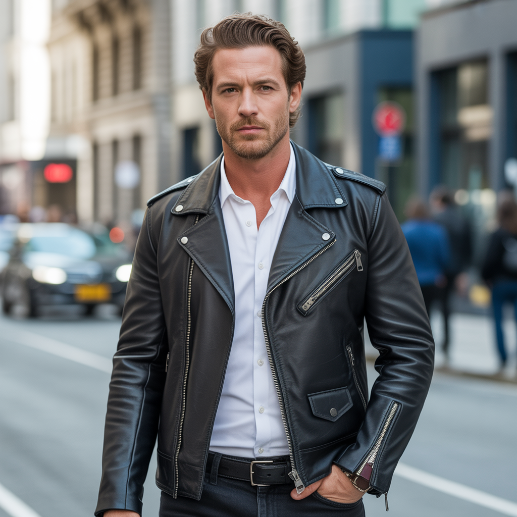 leather jacket men