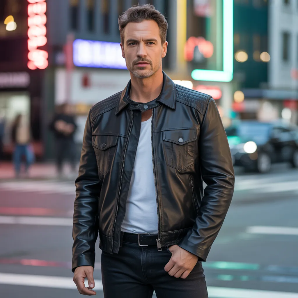 leather jacket men