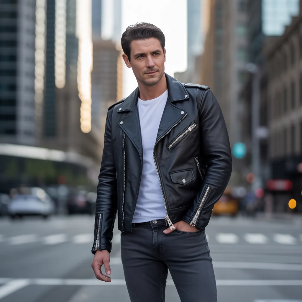 leather jacket outfits for men