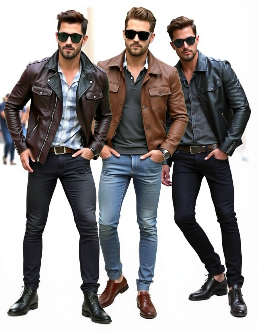 leather jacket outfits for men