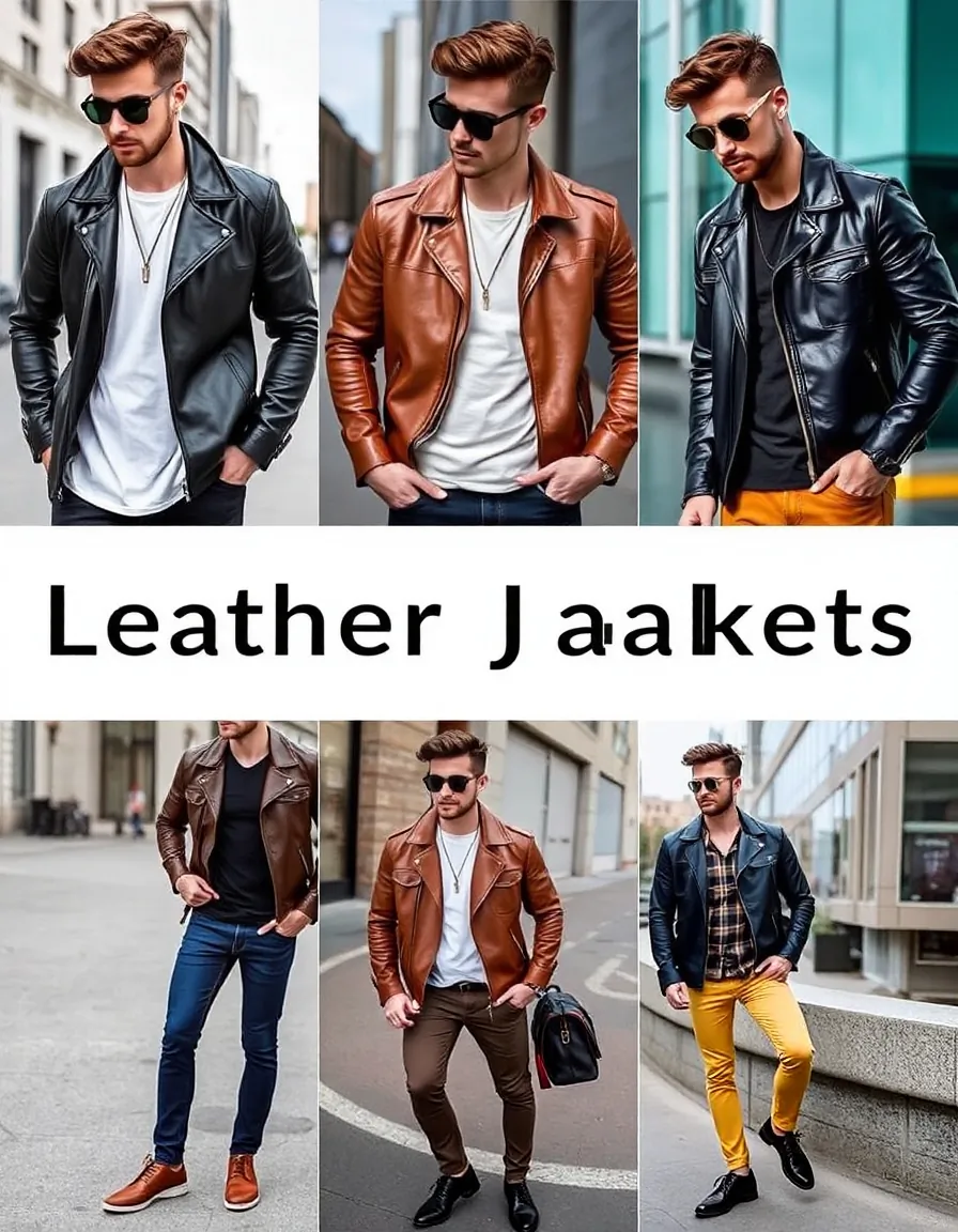 leather jacket outfits for men