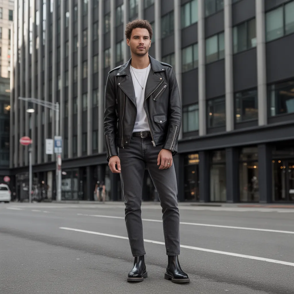 leather jacket outfits for men