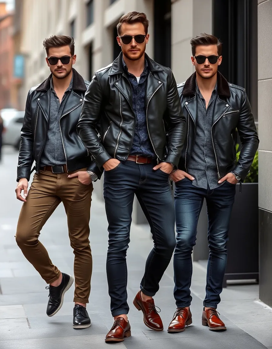 leather jacket outfits for men