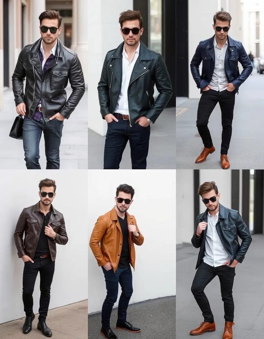 leather jacket outfits for men