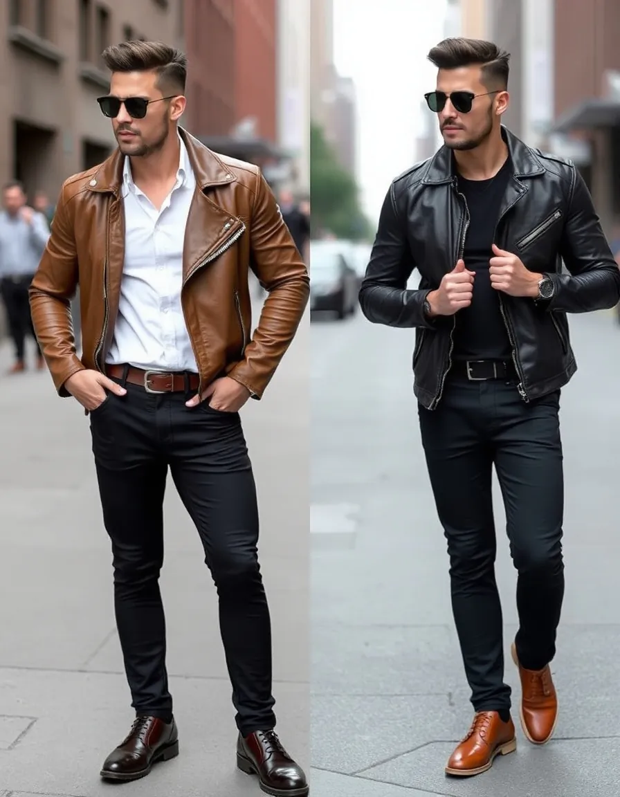 leather jacket outfits for men