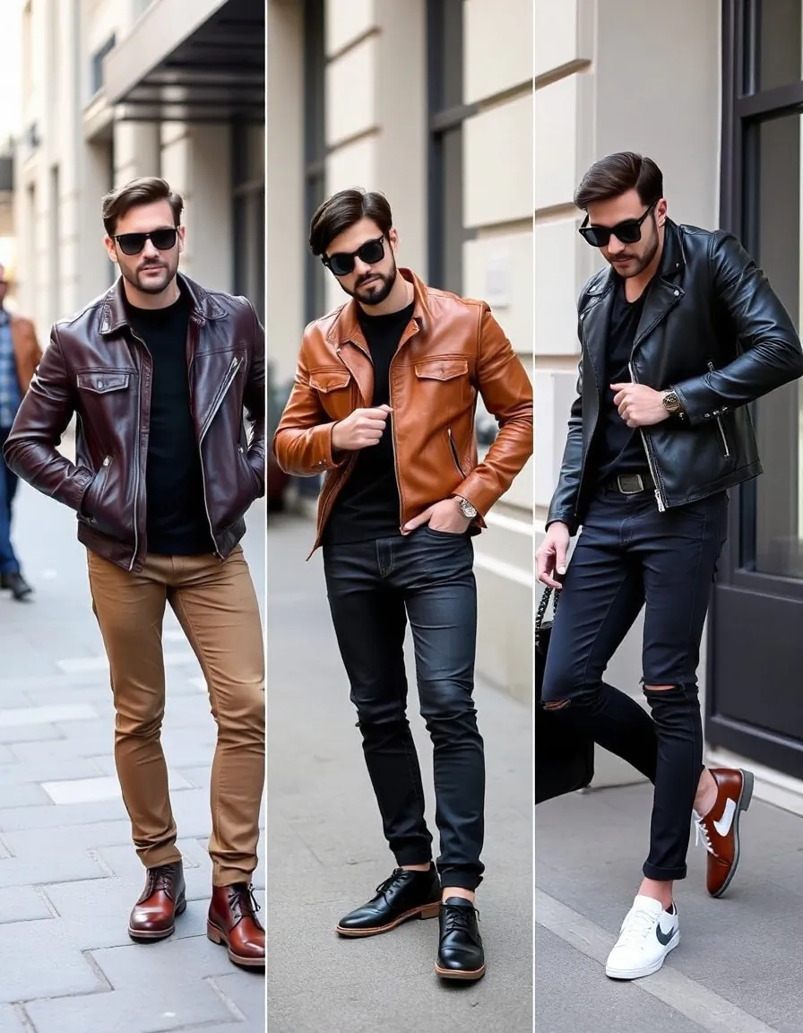 leather jacket outfits for men