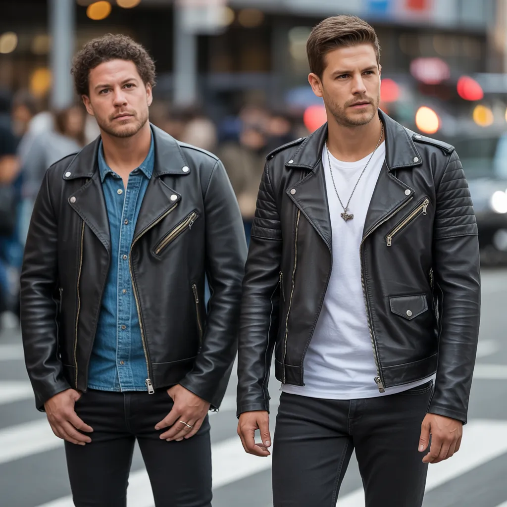 leather jacket outfits for men