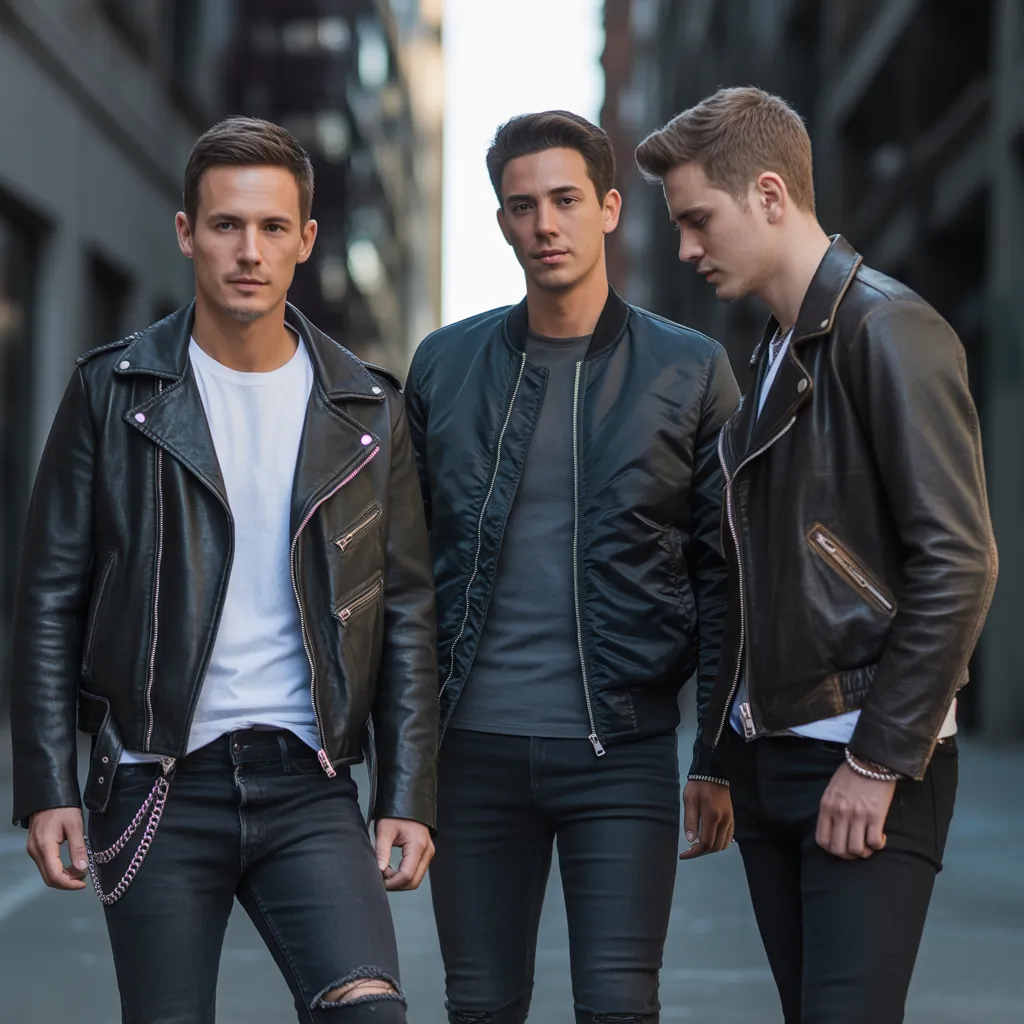 leather jacket outfits for men