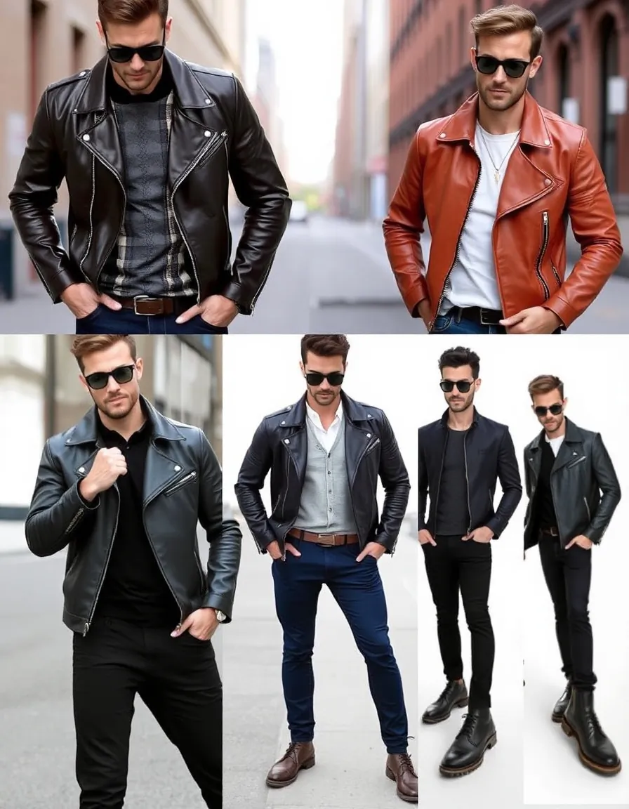 leather jacket outfits for men
