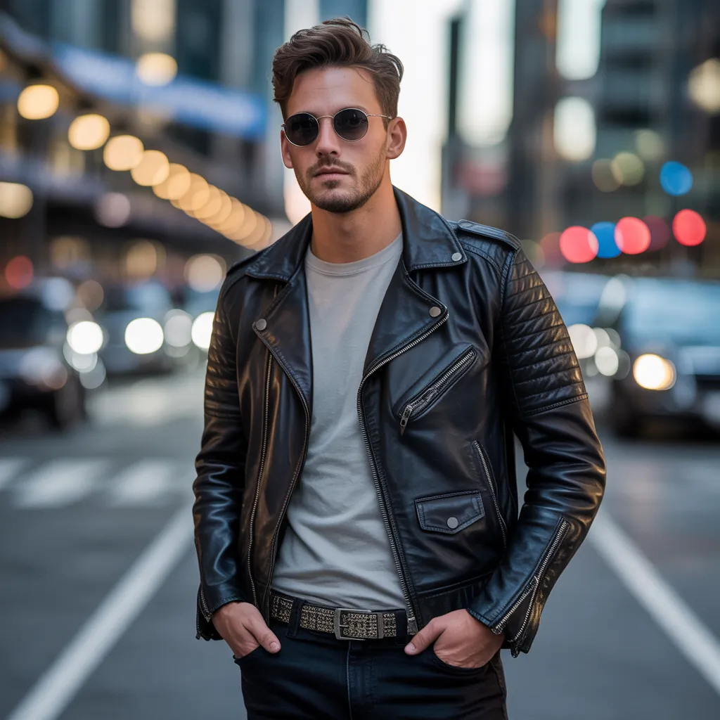 leather jacket outfits for men