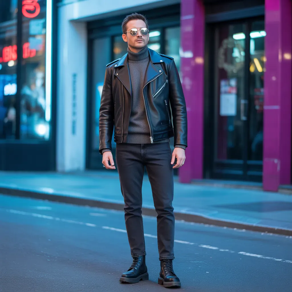 leather jacket outfits for men