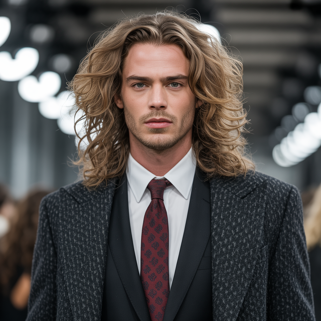 long wavy hairstyles men