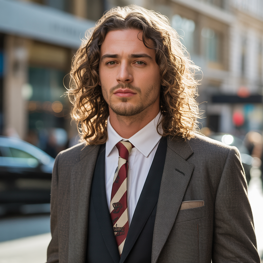 long wavy hairstyles men