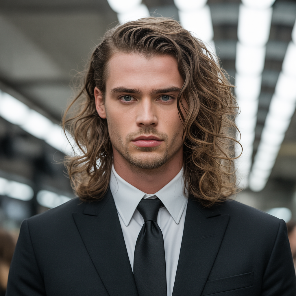 long wavy hairstyles men