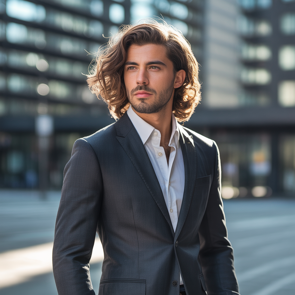 long wavy hairstyles men
