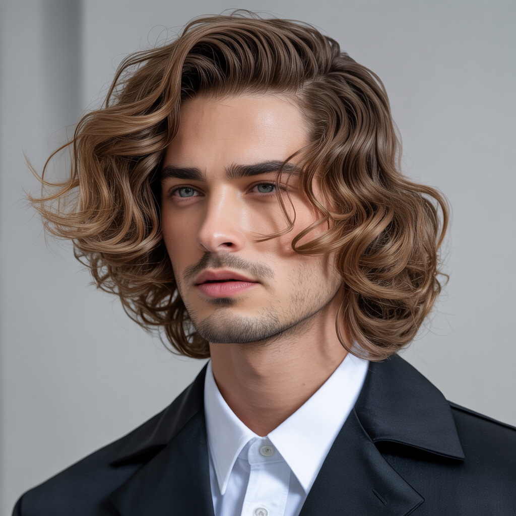 long wavy hairstyles men