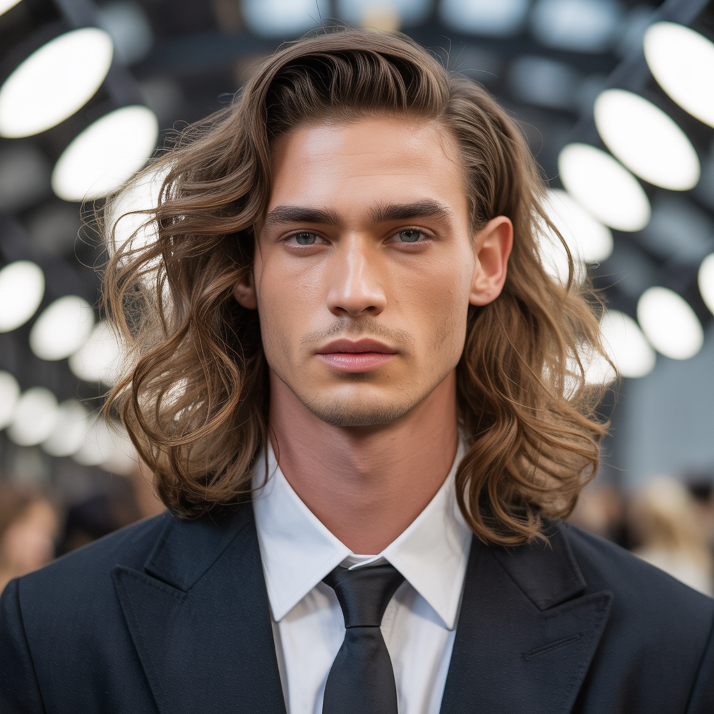 long wavy hairstyles men