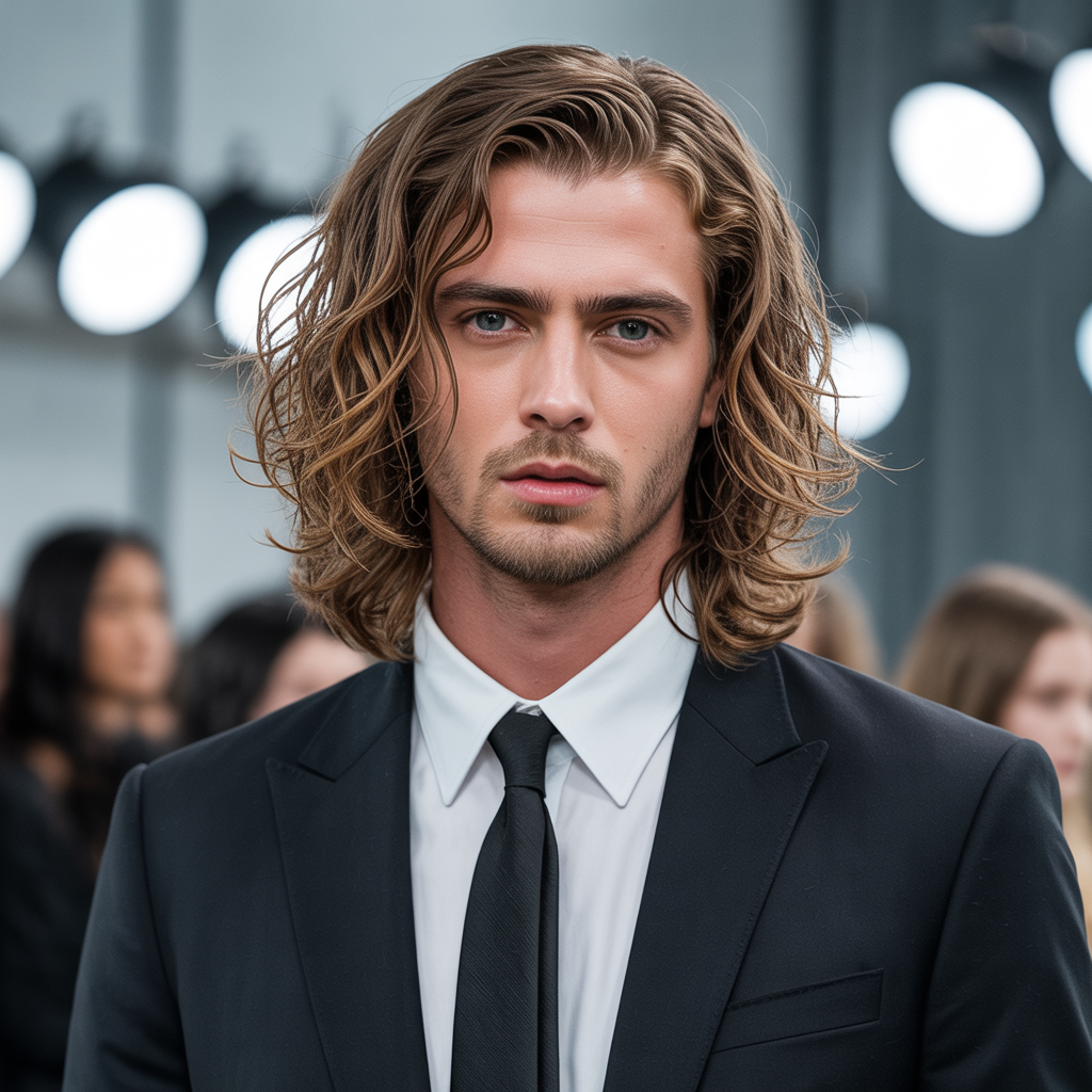 long wavy hairstyles men