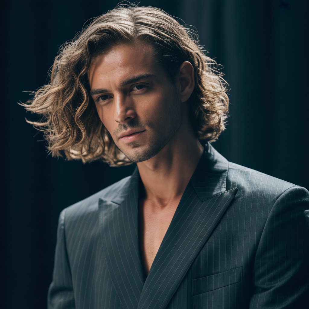 long wavy hairstyles men