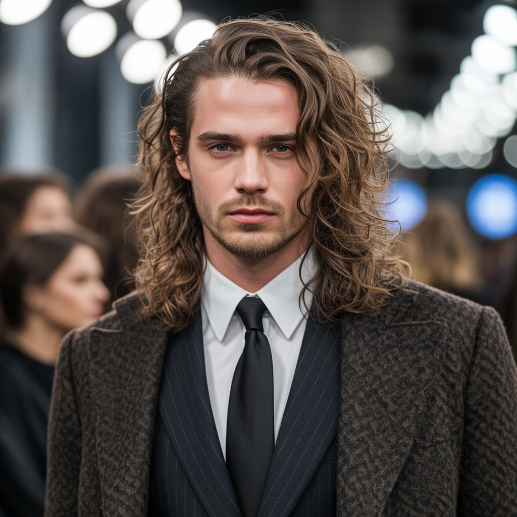 long wavy hairstyles men