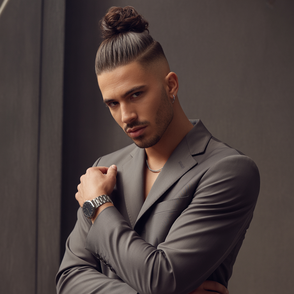 man bun hairstyle