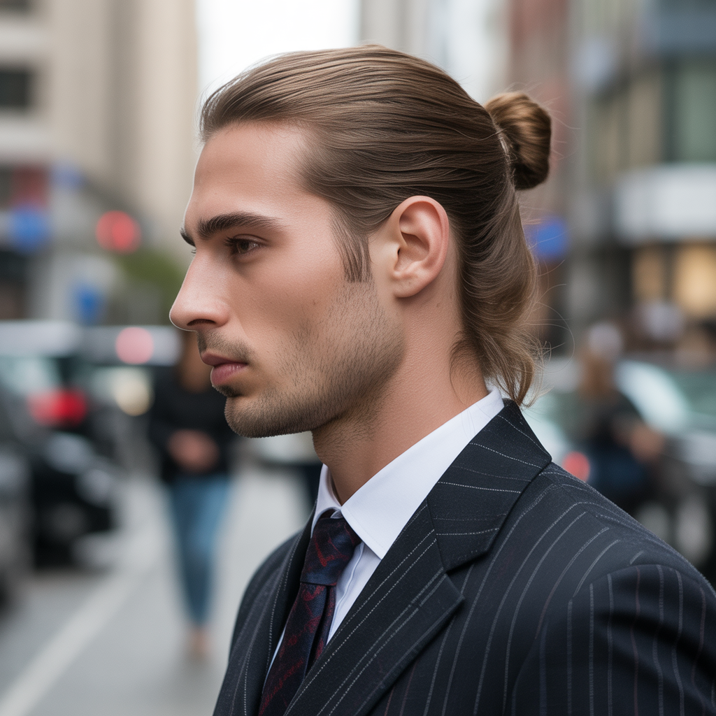 man bun hairstyle