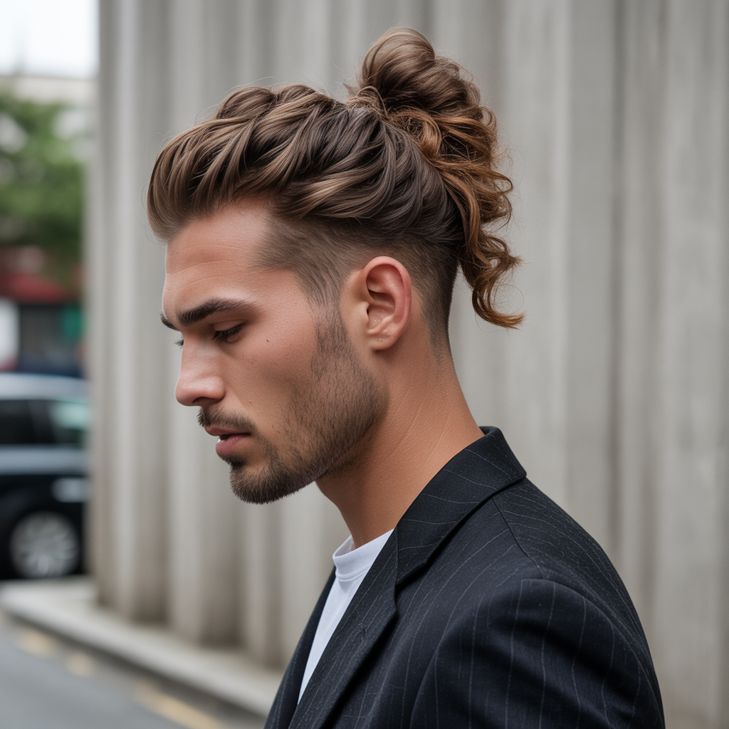 man bun hairstyle