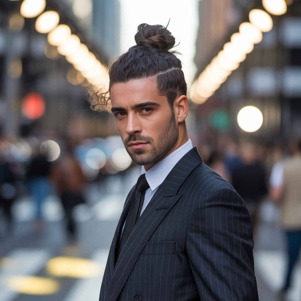 man bun hairstyle