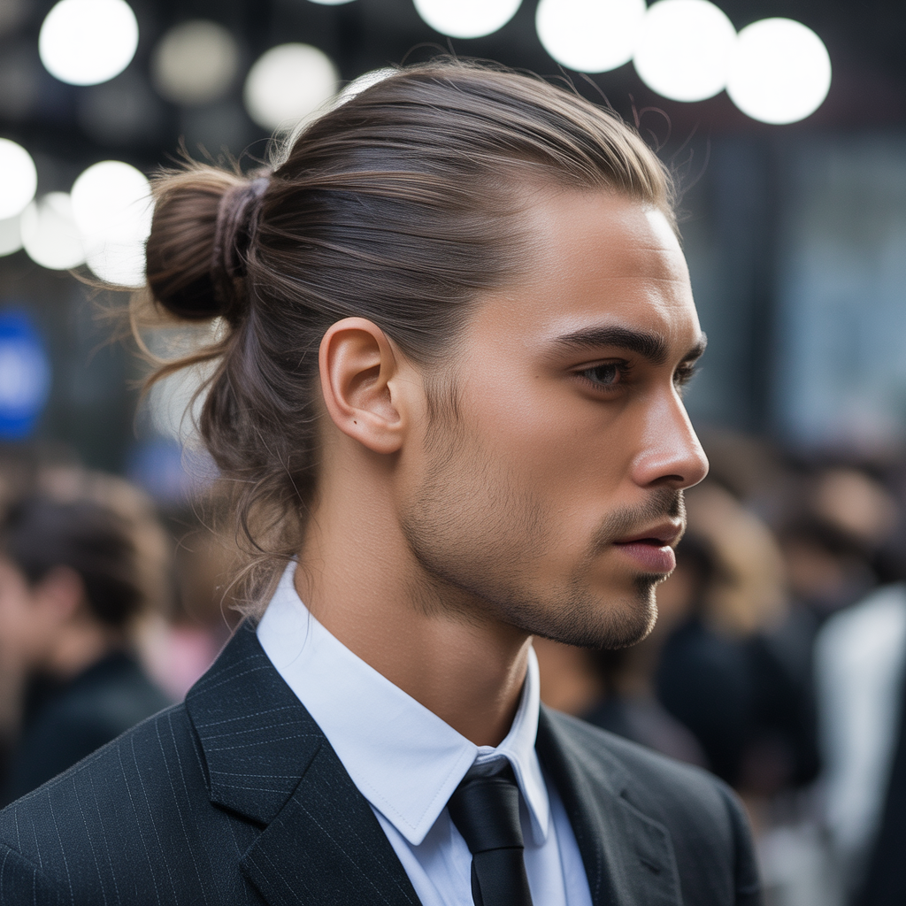 man bun hairstyle