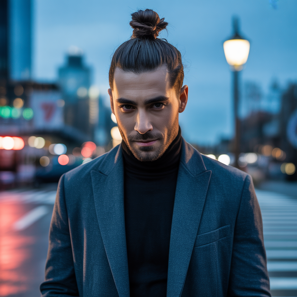 man bun hairstyle