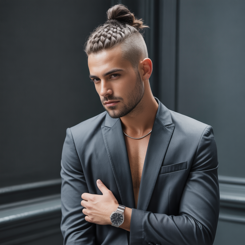 man bun hairstyle