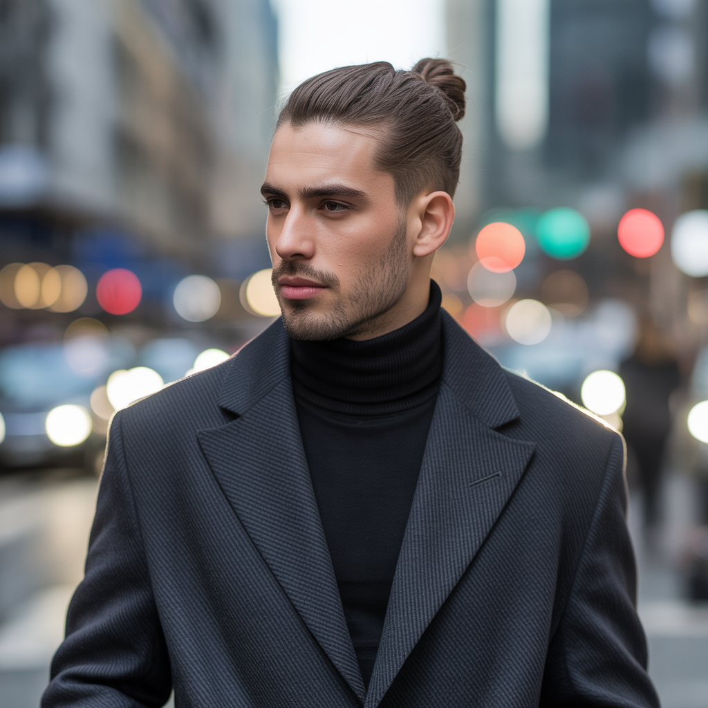 man bun hairstyle