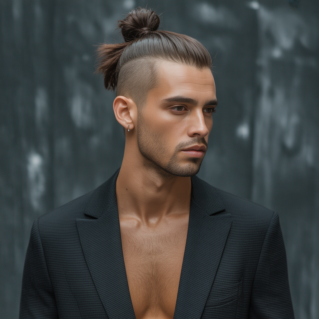 man bun hairstyle