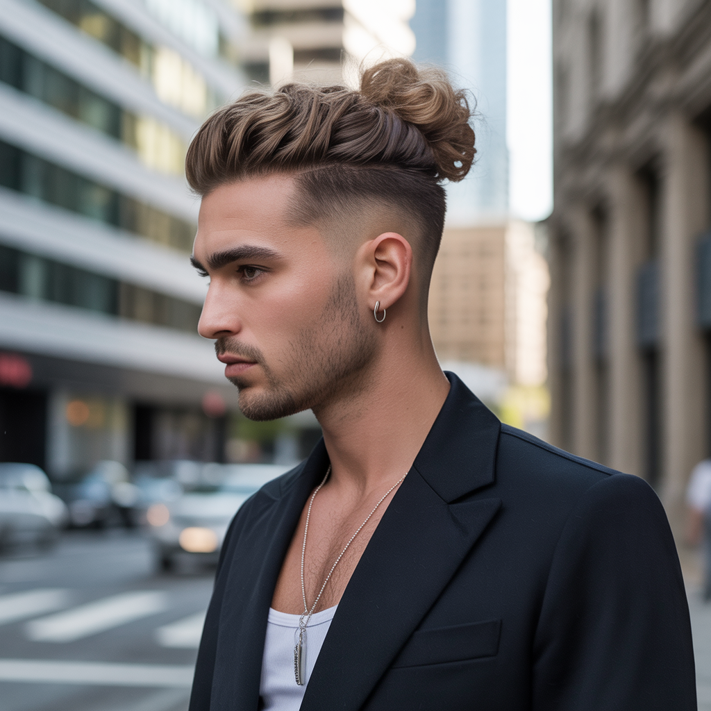man bun hairstyle