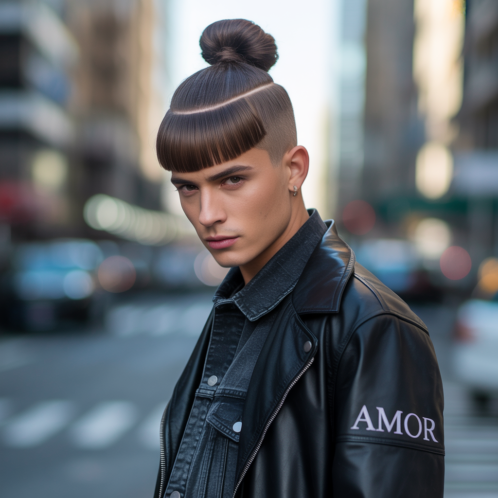 man bun hairstyle