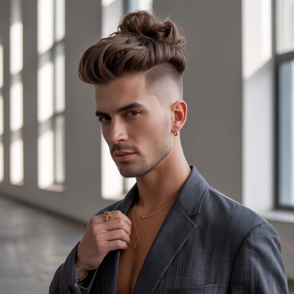 man bun hairstyle