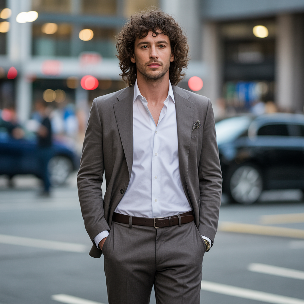medium curly hair men