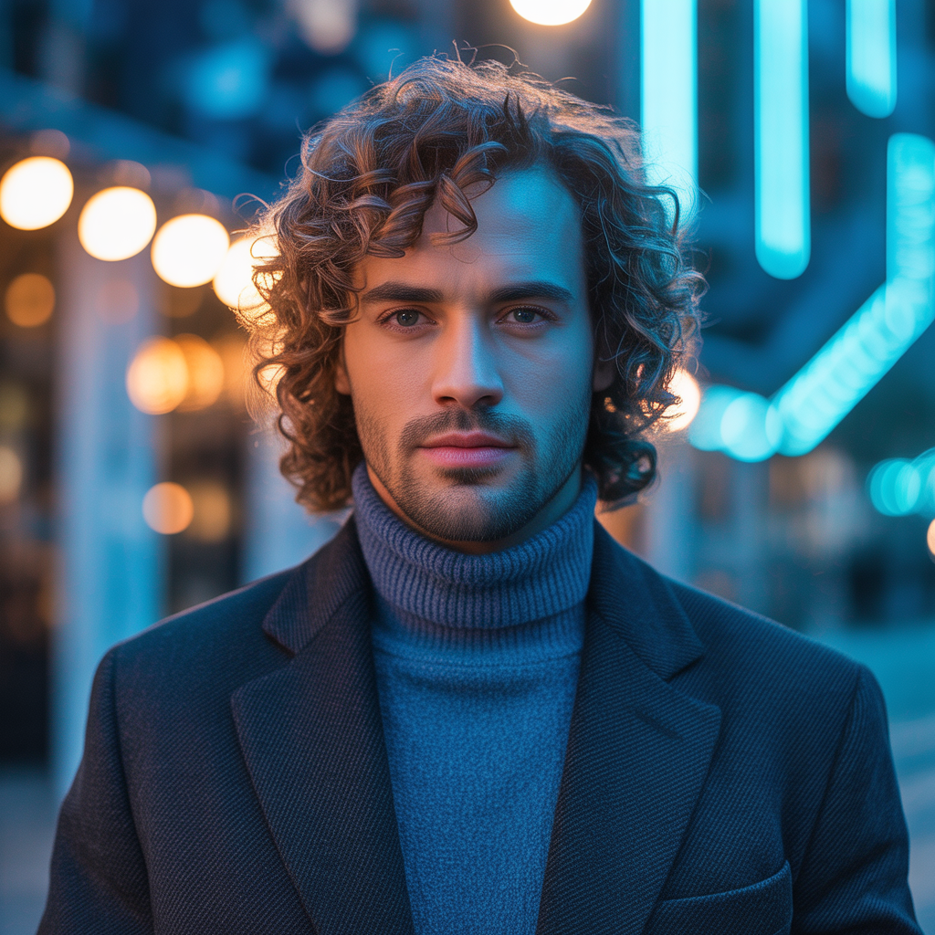 medium curly hair men